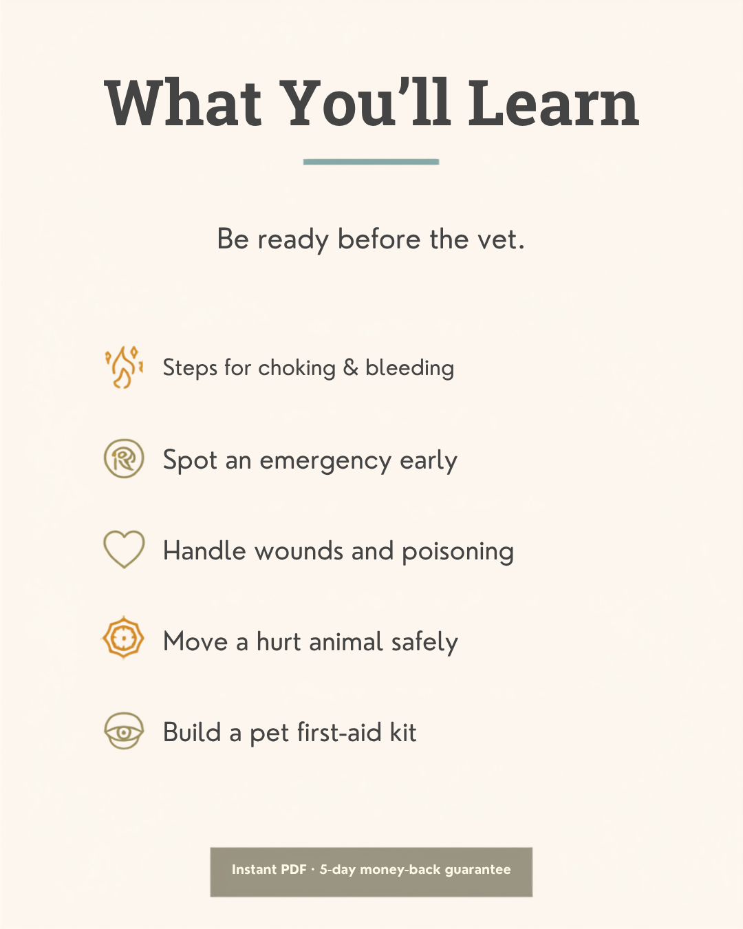 What you'll learn from The Pet First Aid & Emergency Response Manual