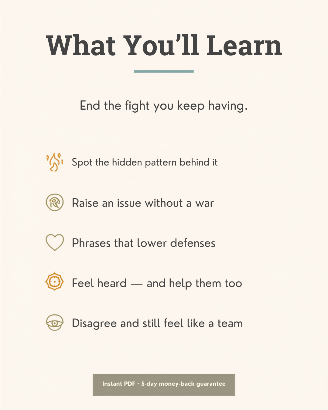 What you'll learn from Stop Having the Same Fight
