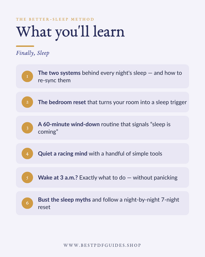 What you'll learn from Finally, Sleep